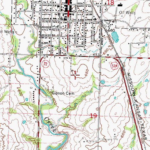 Topographic Map of Southside Elementary School, OK