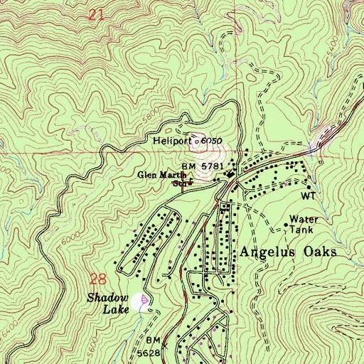 Topographic Map of Glen Martin Elementary School, CA