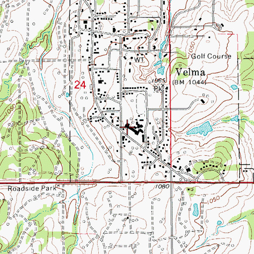 Topographic Map of Velma - Alma High School, OK