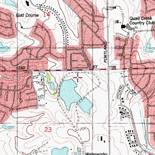 Topographic Map of John Marshall Middle School, OK