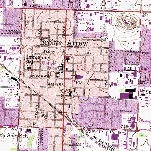 Topographic Map of Summit Christian Academy, OK