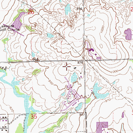 Topographic Map of Sunnybrook Christian School, OK