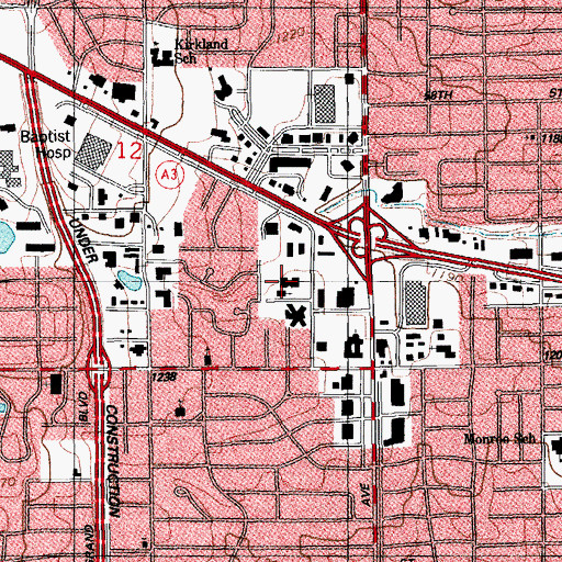 Topographic Map of Saint John's Episcopal School, OK