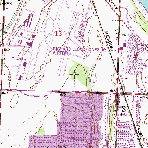 Topographic Map of Tulsa Technology Center - Riverside Campus, OK