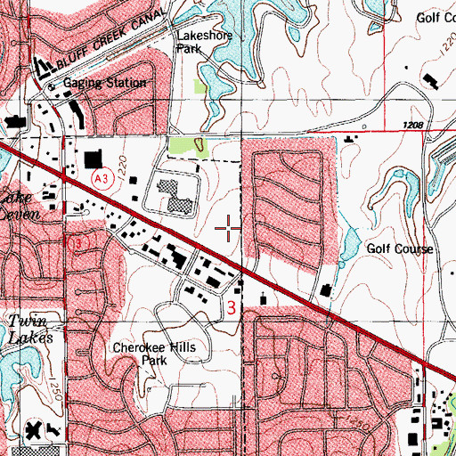 Topographic Map of Vatterott College, OK