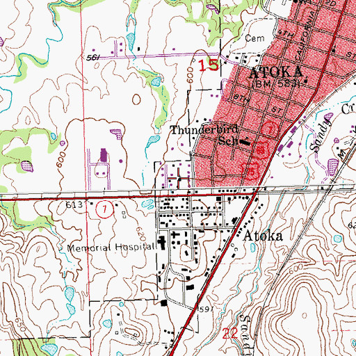 Topographic Map of Faith Christian School, OK