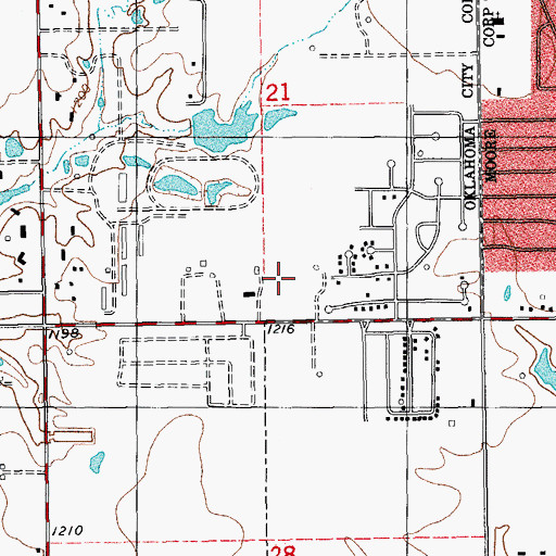 Topographic Map of Briarwood Elementary School, OK