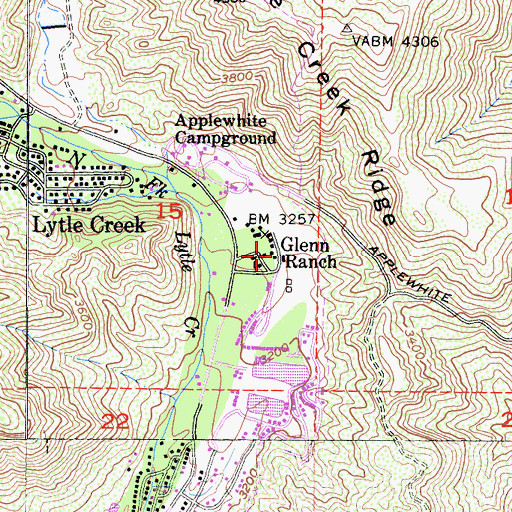 Topographic Map of Glenn Ranch, CA