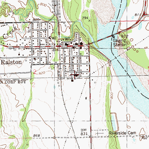 Topographic Map of Woodland Upper Elementary School, OK