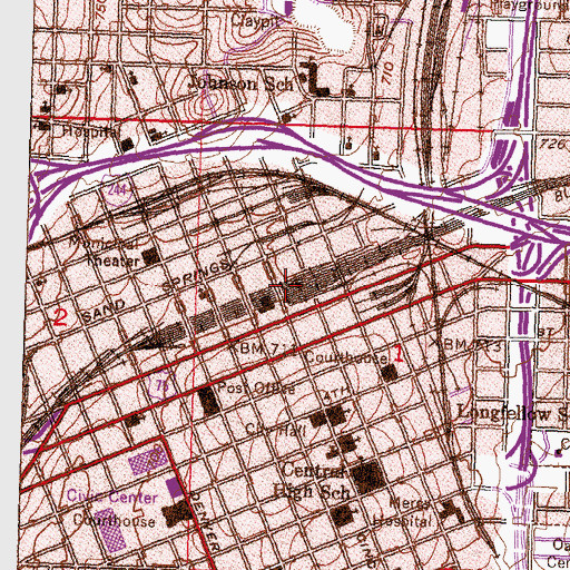 Topographic Map of Deborah Brown Community School, OK