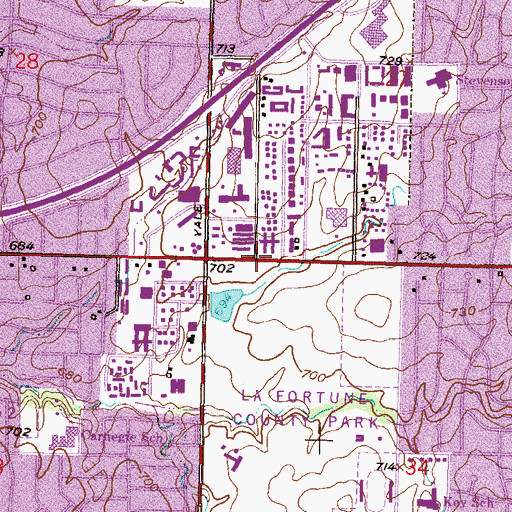 Topographic Map of Tulsa School of Arts and Sciences, OK