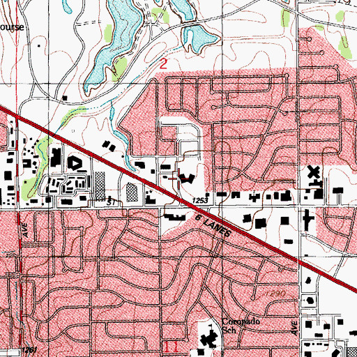 Topographic Map of DeVry University Oklahoma City, OK