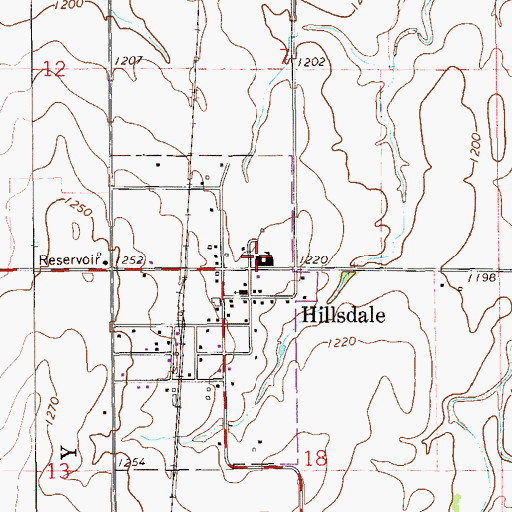 Topographic Map of Hillsdale Christian School, OK