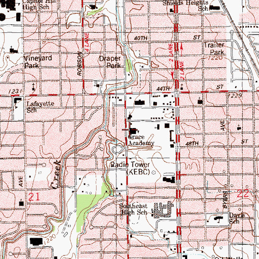 Topographic Map of Santa Fe South Middle School, OK