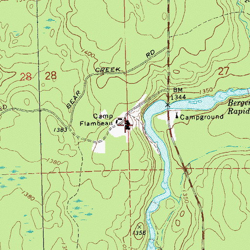 Topographic Map of Flambeau Correctional Center, WI