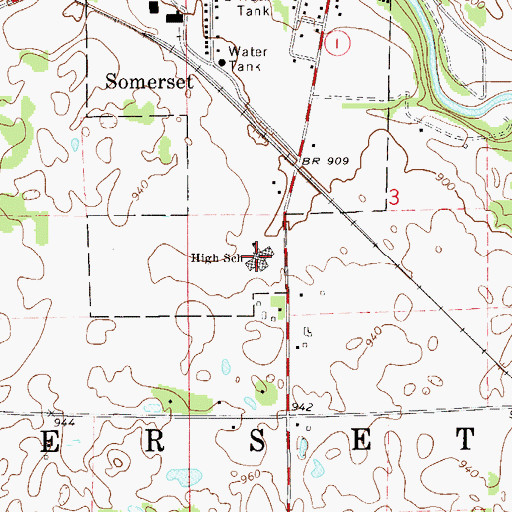 Topographic Map of Somerset Middle School, WI