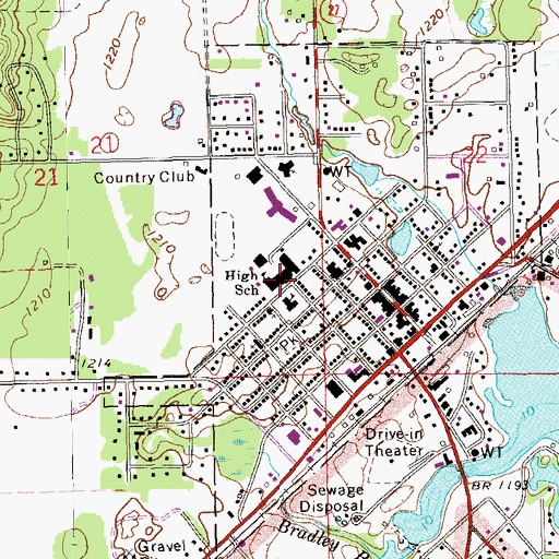 Topographic Map of Hayward Center for Individualized Learning, WI