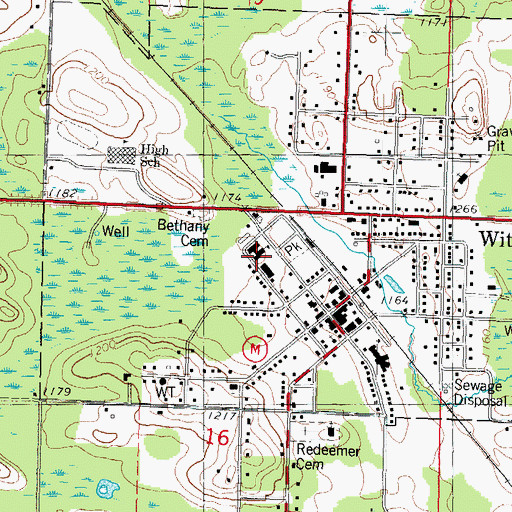 Topographic Map of Wittenberg Elementary School, WI