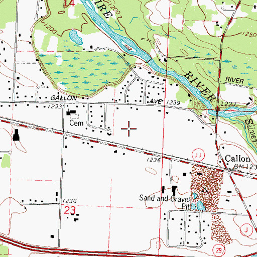 Topographic Map of Mountain Bay Elementary School, WI