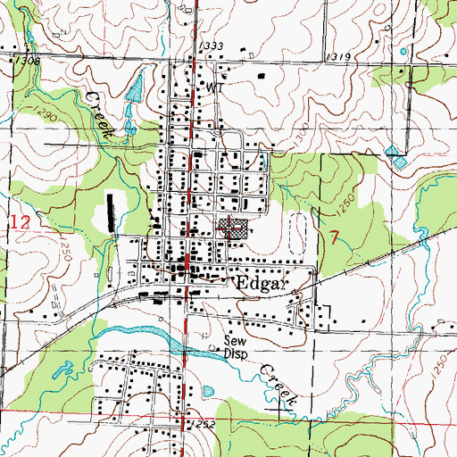 Topographic Map of Edgar Middle School, WI