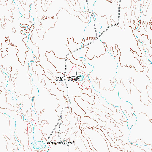 Topographic Map of C K Tank, AZ