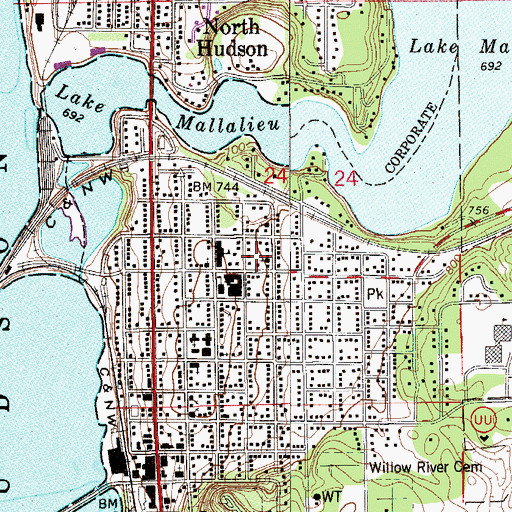 Topographic Map of Trinity Lutheran School and Preschool, WI