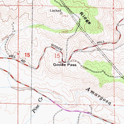 Topographic Map of Godde Pass, CA
