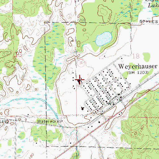 Topographic Map of Weyerhaeuser Elementary School, WI