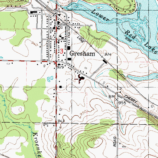 Topographic Map of Gresham Elementary School, WI