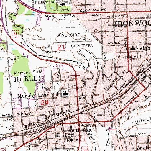 Topographic Map of Northwoods Christian Academy, WI