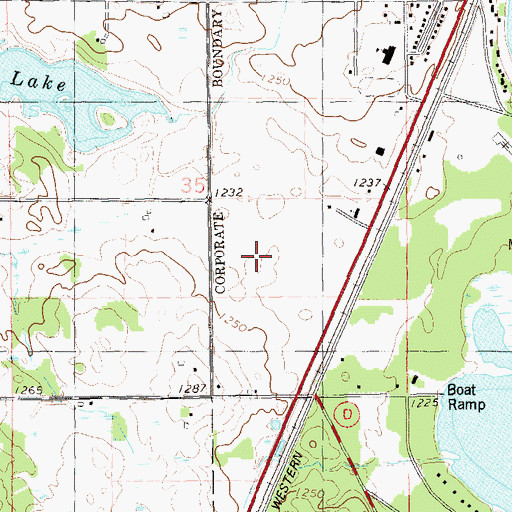 Topographic Map of Shell Lake Junior / Senior High School, WI