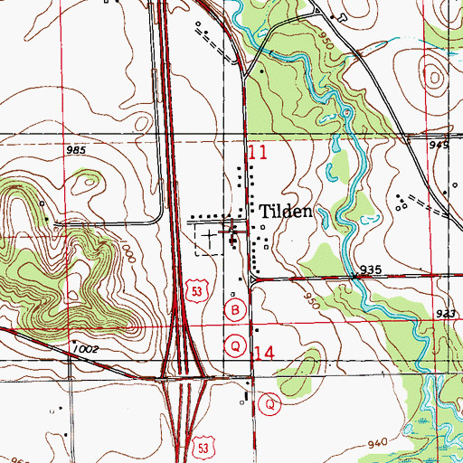 Topographic Map of Saint Peter Elementary School, WI