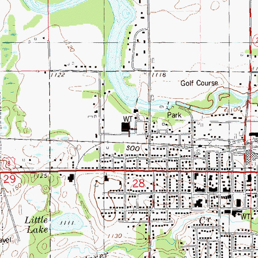 Topographic Map of Almena Elementary School, WI