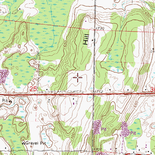 Topographic Map of Crandon Elementary School, WI
