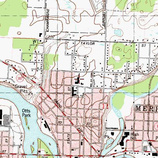 Topographic Map of Kate Goodrich Elementary School, WI