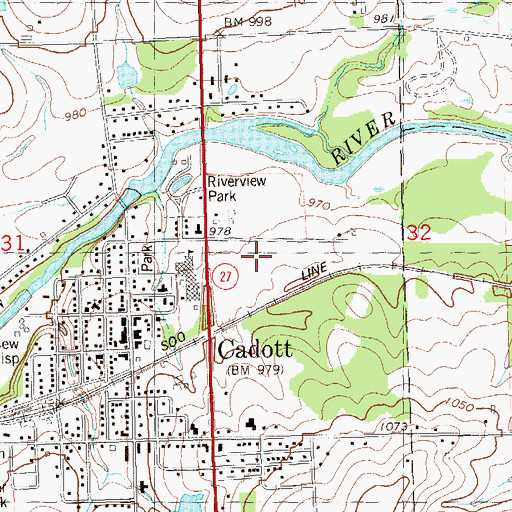 Topographic Map of Cadott Elementary School, WI