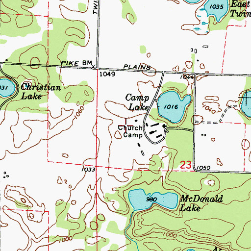 Topographic Map of Northland International University, WI