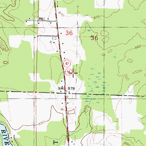 Topographic Map of College of Menominee Nation - Keshena Campus, WI