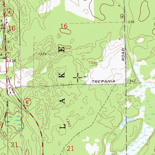 Topographic Map of Lac Courte Oreilles Ojibwa Community College, WI