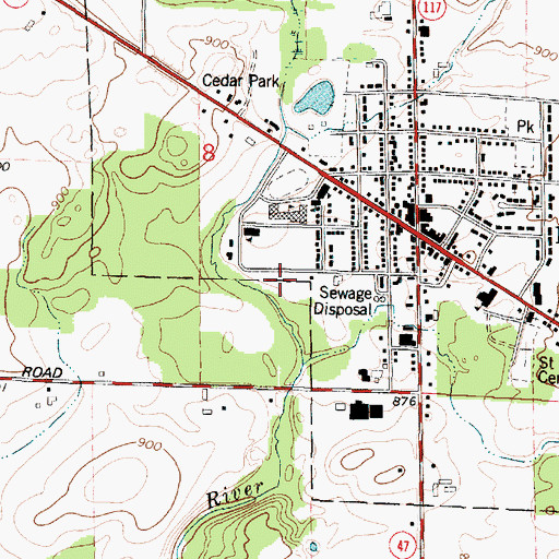 Topographic Map of Bonduel Elementary School, WI