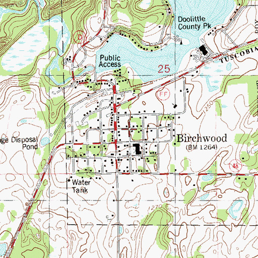 Topographic Map of Birchwood Charter School, WI