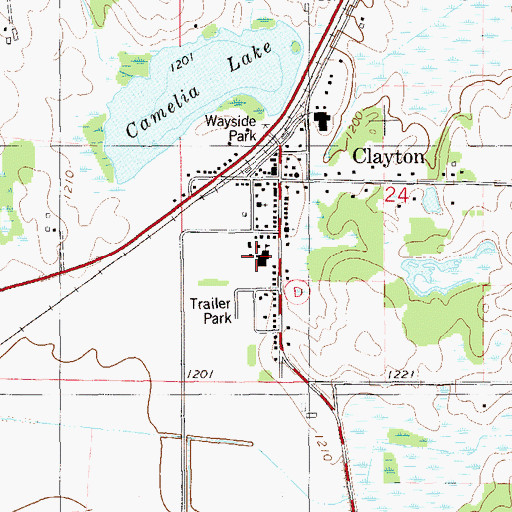 Topographic Map of Clayton Middle School, WI