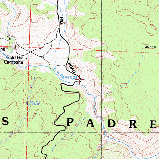 Topographic Map of Gold Hill Campground (historical), CA
