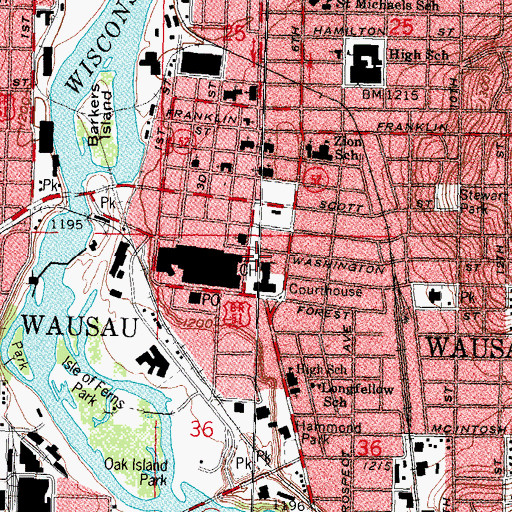 Topographic Map of State College of Beauty Culture, WI