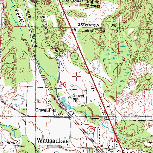 Topographic Map of Wausaukee Elementary School, WI