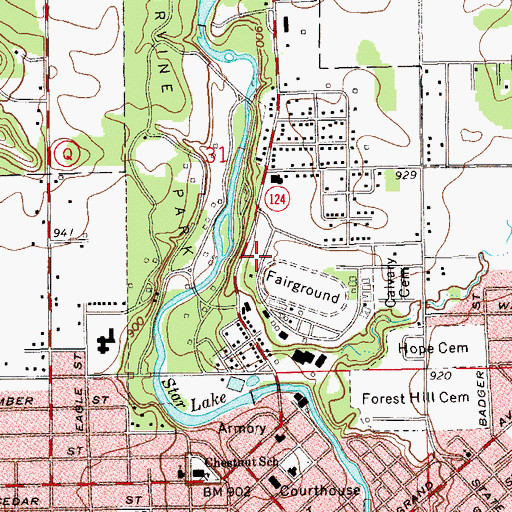 Topographic Map of Parkview Elementary School, WI