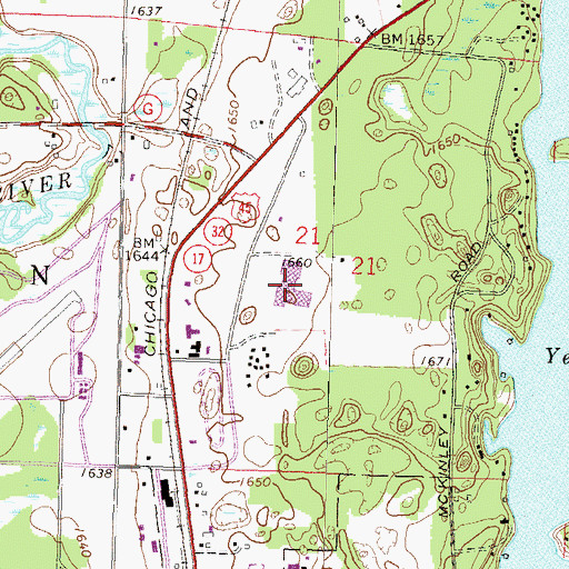 Topographic Map of Northland Pines High School, WI