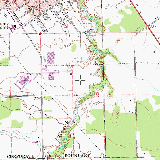 Topographic Map of Lake Superior Intermediate School, WI
