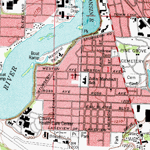 Topographic Map of New Horizons Charter School, WI