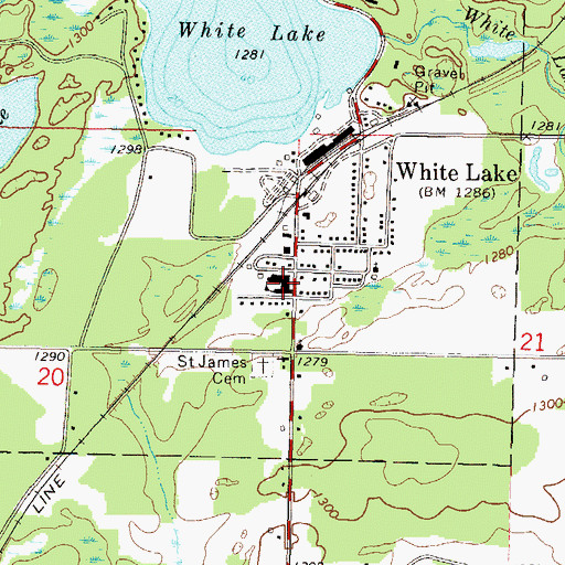 Topographic Map of White Lake Elementary School, WI